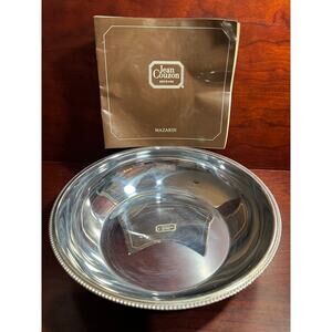 Vintage Jean Couzon Orfevre Serving Bowl / Platter Made in France Paperwork Incl